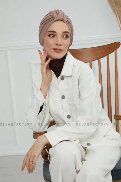 Laura - Turbante Di Cotone Taupe