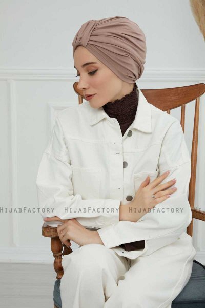 Laura - Turbante Di Cotone Taupe