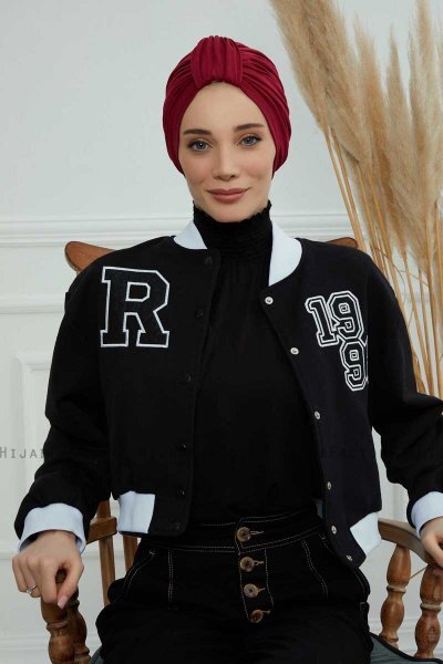 Laura - Turbante Di Cotone Bordò