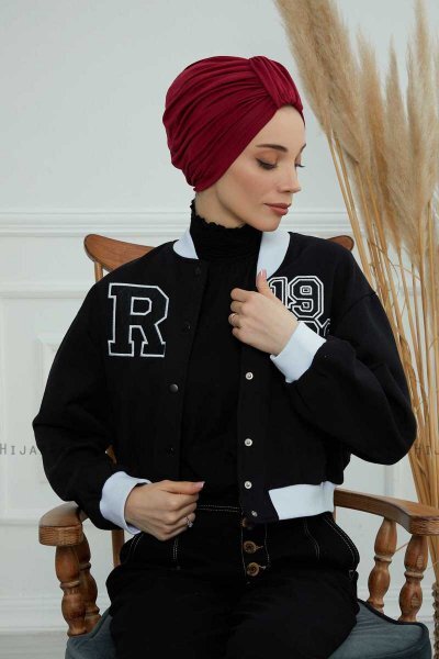 Laura - Turbante Di Cotone Bordò