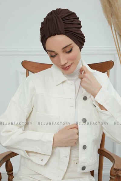 Laura - Turbante Di Cotone Marrone