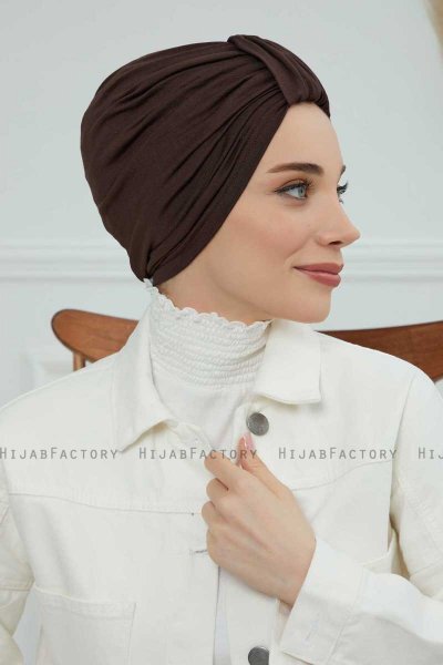 Laura - Turbante Di Cotone Marrone