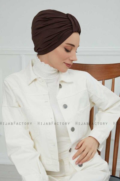 Laura - Turbante Di Cotone Marrone