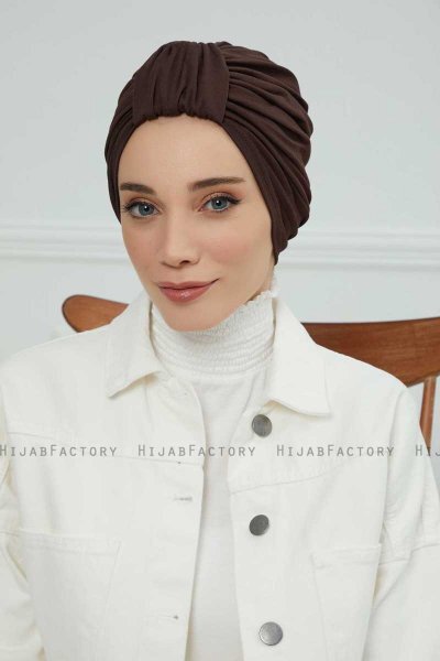 Laura - Turbante Di Cotone Marrone