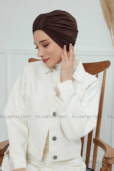 Laura - Turbante Di Cotone Marrone