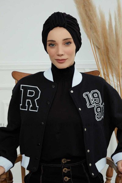 Laura - Turbante Di Cotone Nero