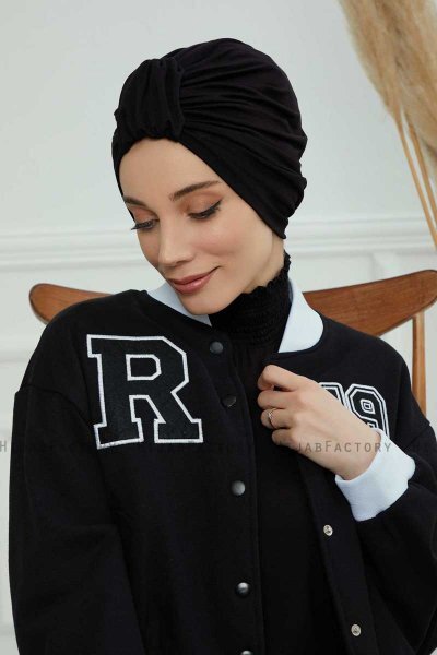 Laura - Turbante Di Cotone Nero