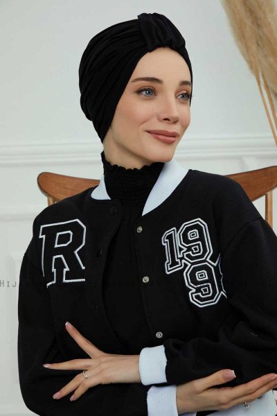 Laura - Turbante Di Cotone Nero