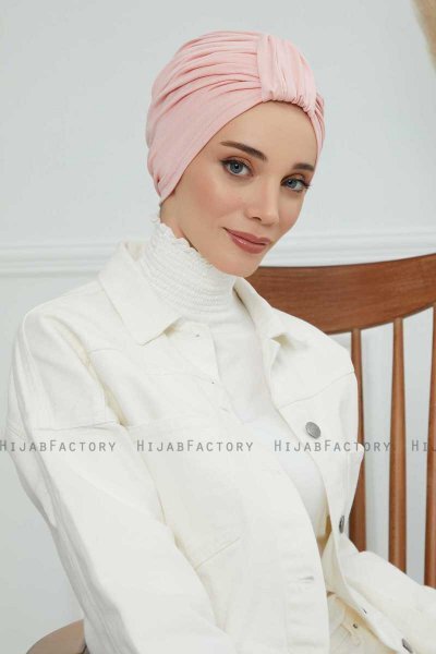 Laura - Turbante Di Cotone Rosa Antico