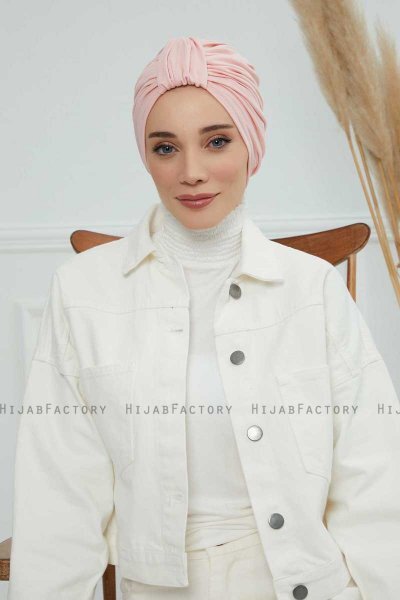 Laura - Turbante Di Cotone Rosa Antico