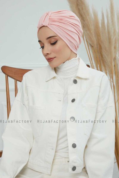 Laura - Turbante Di Cotone Rosa Antico