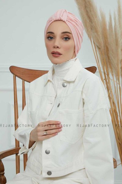 Laura - Turbante Di Cotone Rosa Antico