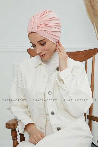Laura - Turbante Di Cotone Rosa Antico