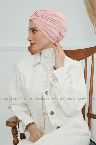 Laura - Turbante Di Cotone Rosa Antico