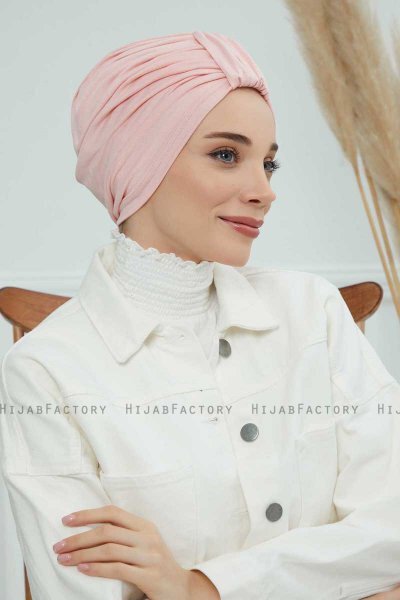Laura - Turbante Di Cotone Rosa Antico