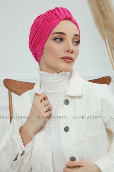 Laura - Turbante Di Cotone Fucsia