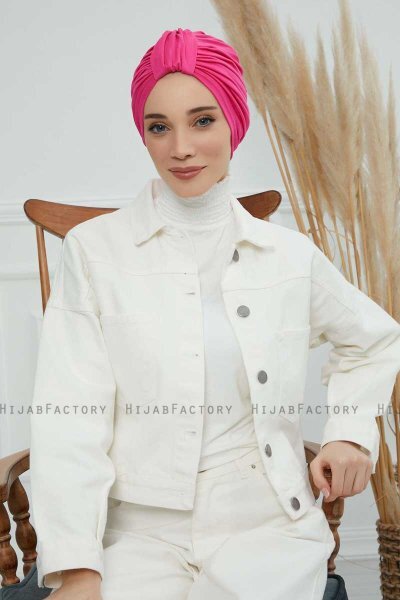 Laura - Turbante Di Cotone Fucsia