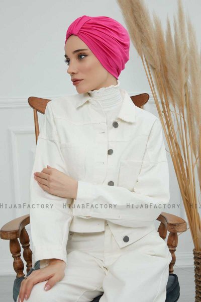 Laura - Turbante Di Cotone Fucsia