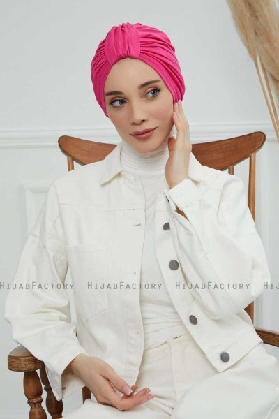 Laura - Turbante Di Cotone Fucsia