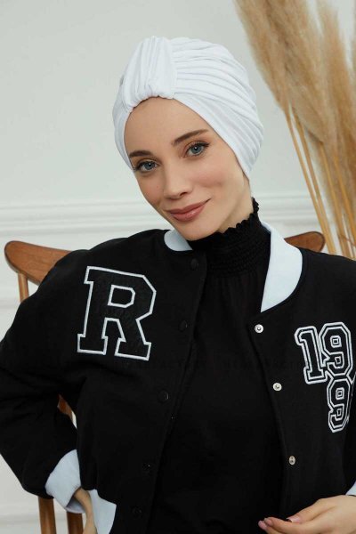 Laura - Turbante Di Cotone Bianca