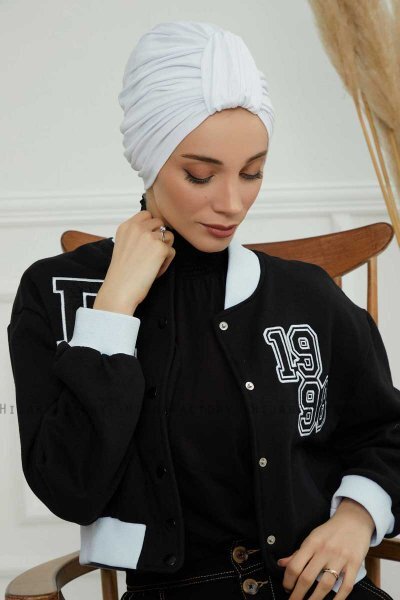 Laura - Turbante Di Cotone Bianca