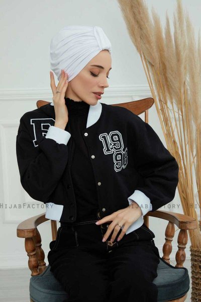 Laura - Turbante Di Cotone Bianca