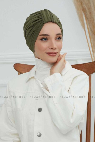Laura - Turbante Di Cotone Cachi