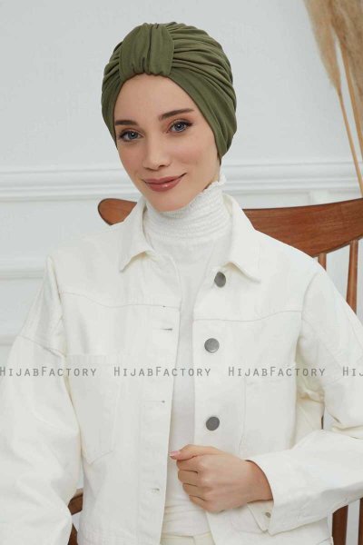 Laura - Turbante Di Cotone Cachi