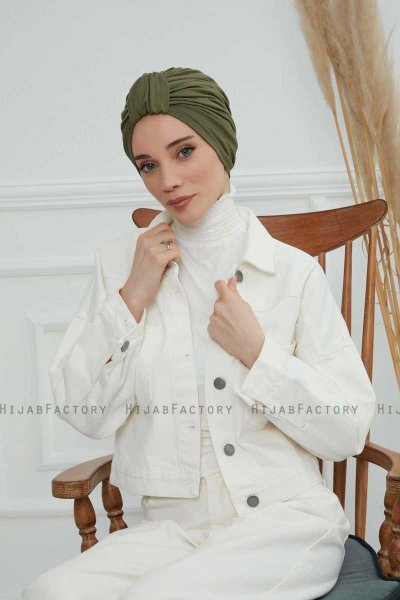 Laura - Turbante Di Cotone Cachi