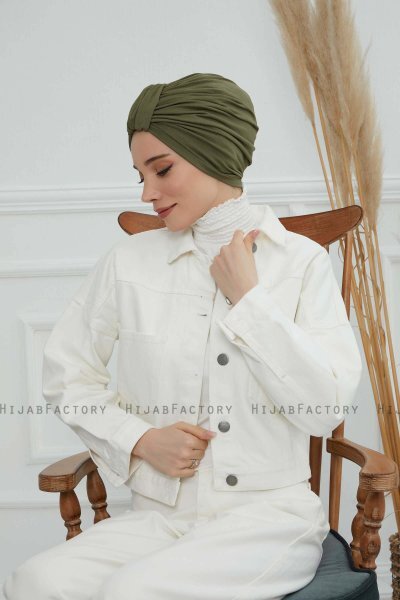 Laura - Turbante Di Cotone Cachi