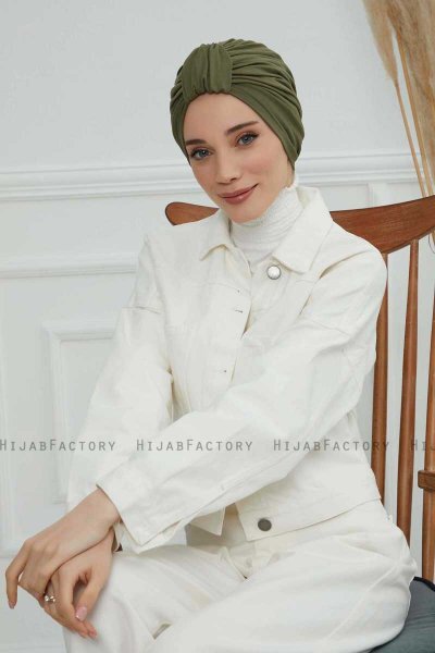 Laura - Turbante Di Cotone Cachi
