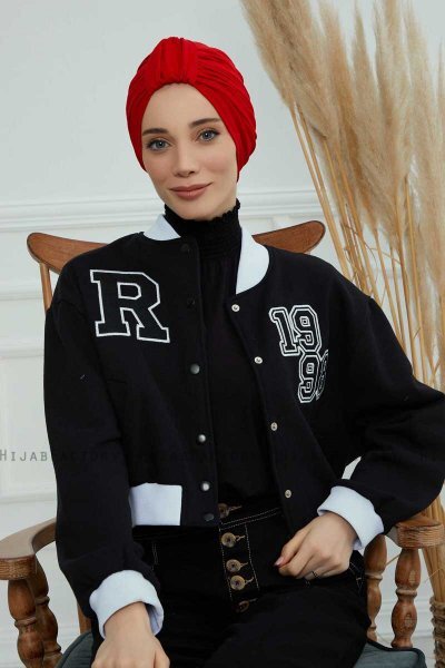 Laura - Turbante Di Cotone Rosso