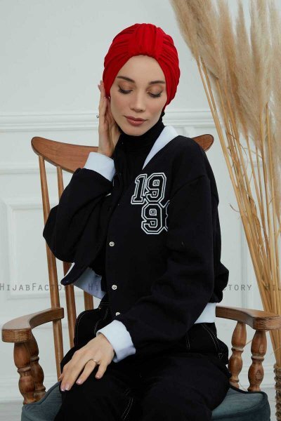 Laura - Turbante Di Cotone Rosso