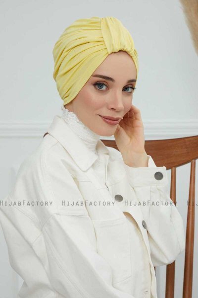 Laura - Turbante Di Cotone Giallo