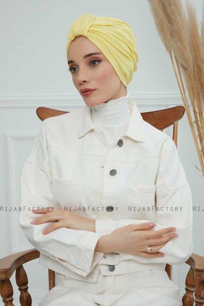 Laura - Turbante Di Cotone Giallo