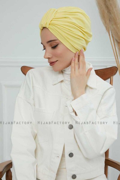 Laura - Turbante Di Cotone Giallo