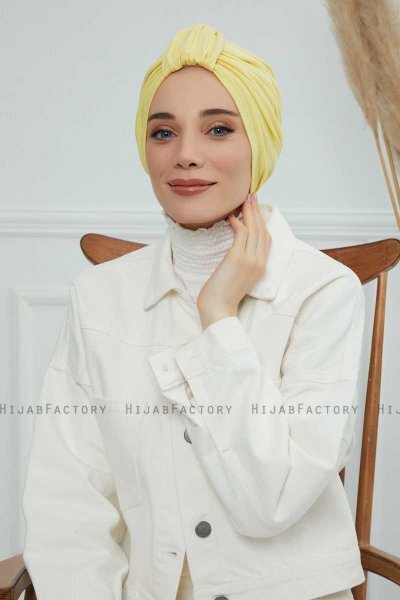 Laura - Turbante Di Cotone Giallo