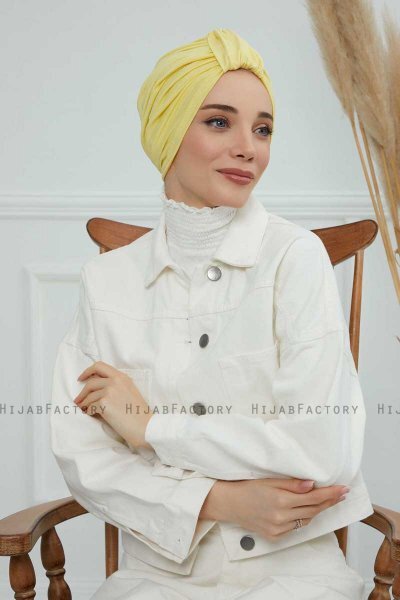 Laura - Turbante Di Cotone Giallo