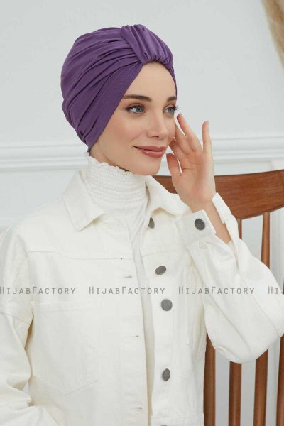 Laura - Turbante Di Cotone Violet
