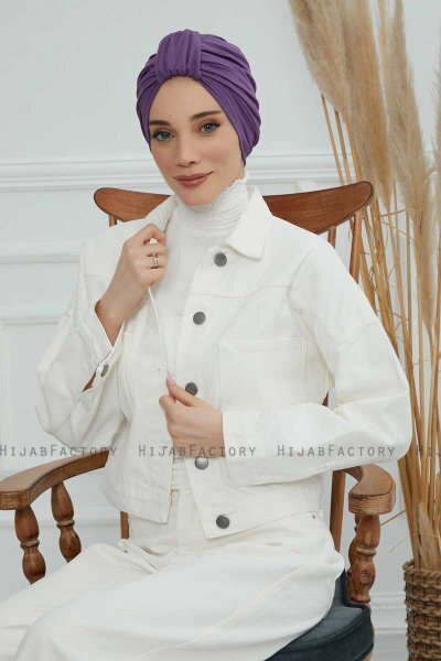 Laura - Turbante Di Cotone Violet