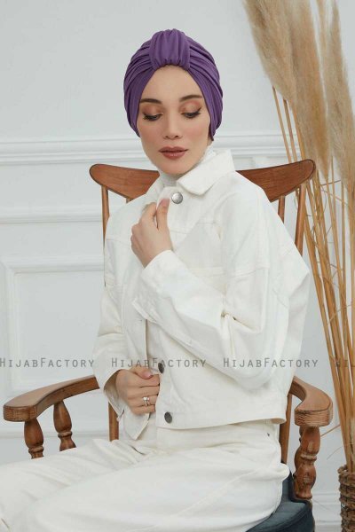 Laura - Turbante Di Cotone Violet