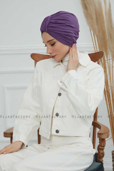 Laura - Turbante Di Cotone Violet