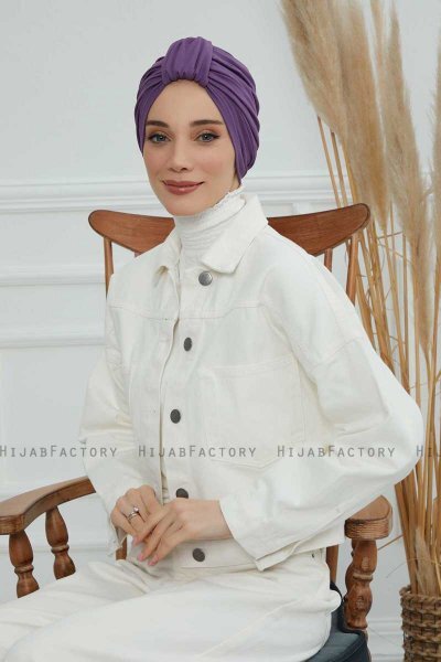 Laura - Turbante Di Cotone Violet