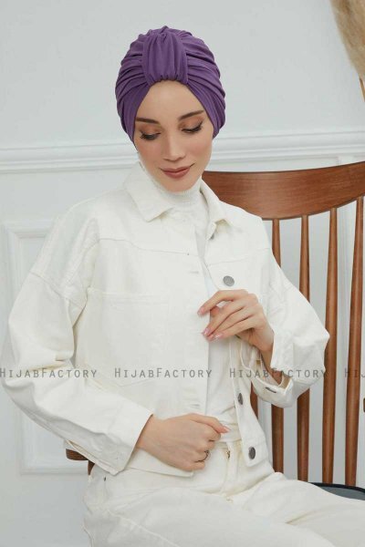 Laura - Turbante Di Cotone Violet