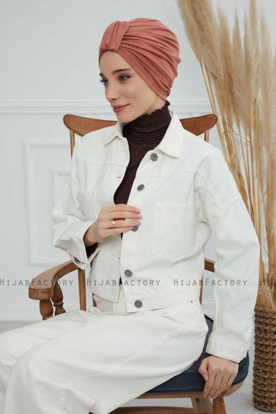 Laura - Turbante Di Cotone Salmone
