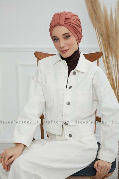 Laura - Turbante Di Cotone Salmone