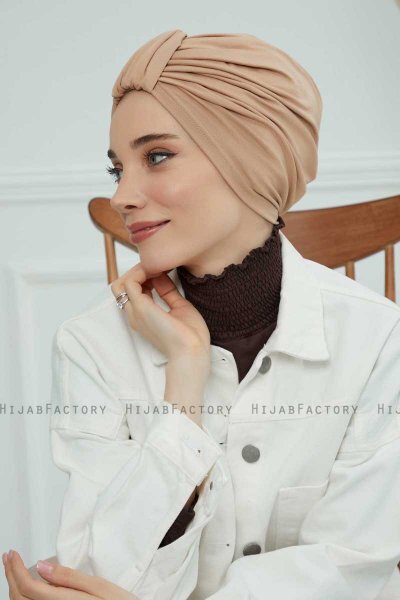 Laura - Turbante Di Cotone Sand