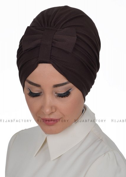 Agnes - Turbante Di Cotone Marrone - Ayse Turban