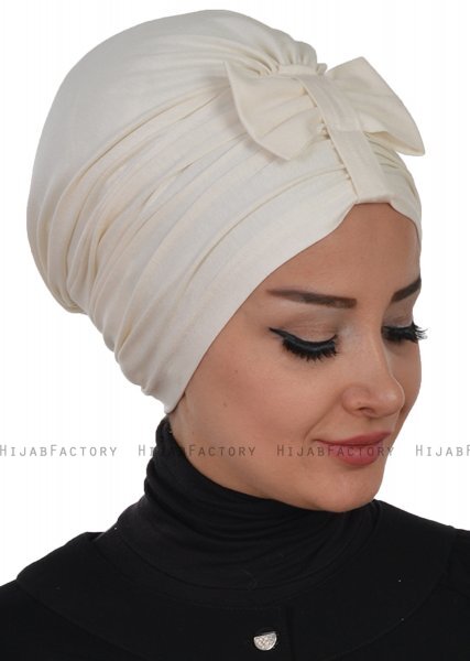Agnes - Turbante Di Cotone Creme - Ayse Turban