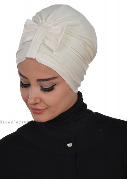 Agnes - Turbante Di Cotone Creme - Ayse Turban